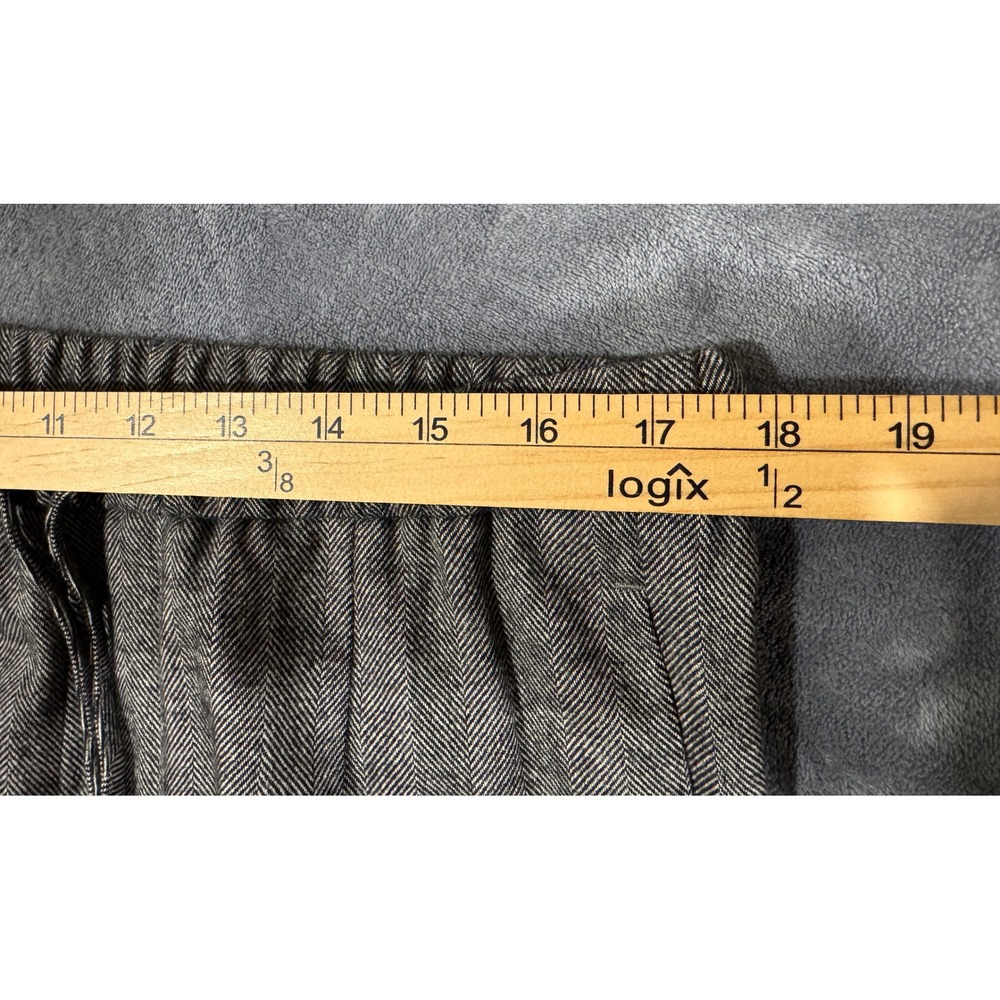 Banana Republic Wide Leg Flannel Drawstring Pull-On Pant Brown Herringbone ST - Picture 7 of 12